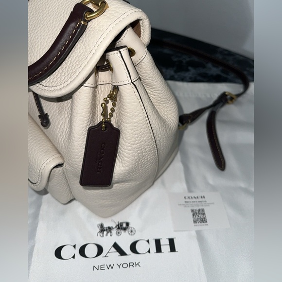 COACH Bag Riya 21 Backpack Chalk White Leather AUTHENTIC NWT-Broken Snap Closure - Picture 6 of 15